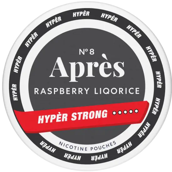 Apres Raspberry Liqorice Hyper Strong nicotine pouches