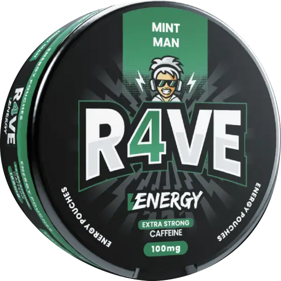 RAVE Energy Mint Man 100mg nicotine pouches