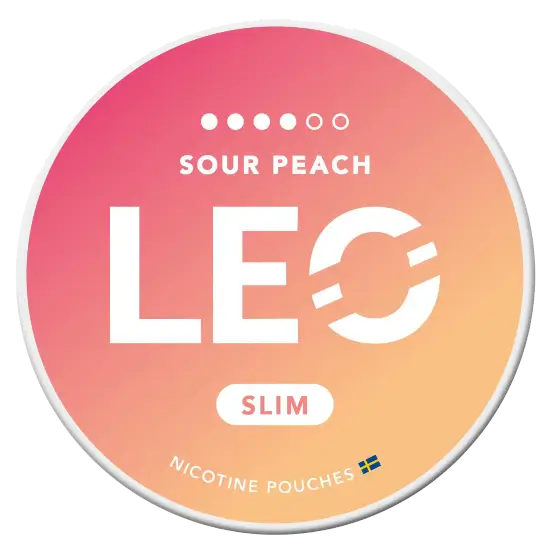 LEO Sour Peach Strong nicotine pouches