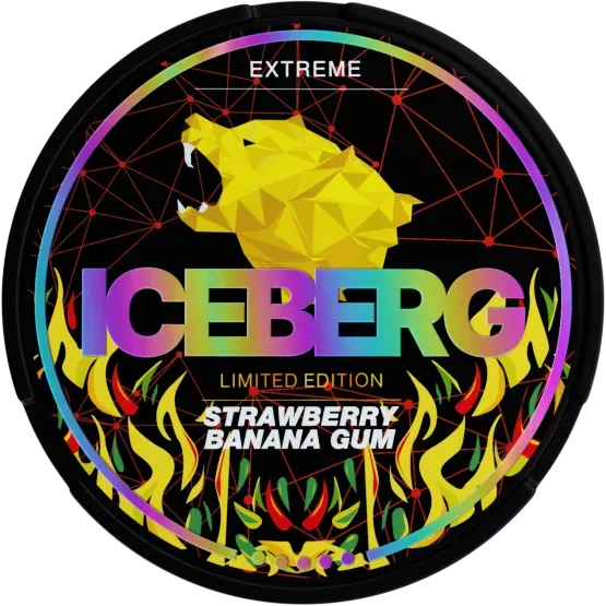 Iceberg Strawberry Banana Gum Extreme nicotine pouches