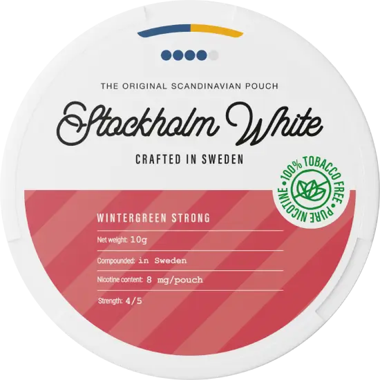 Stockholm White Wintergreen Strong nicotine pouches